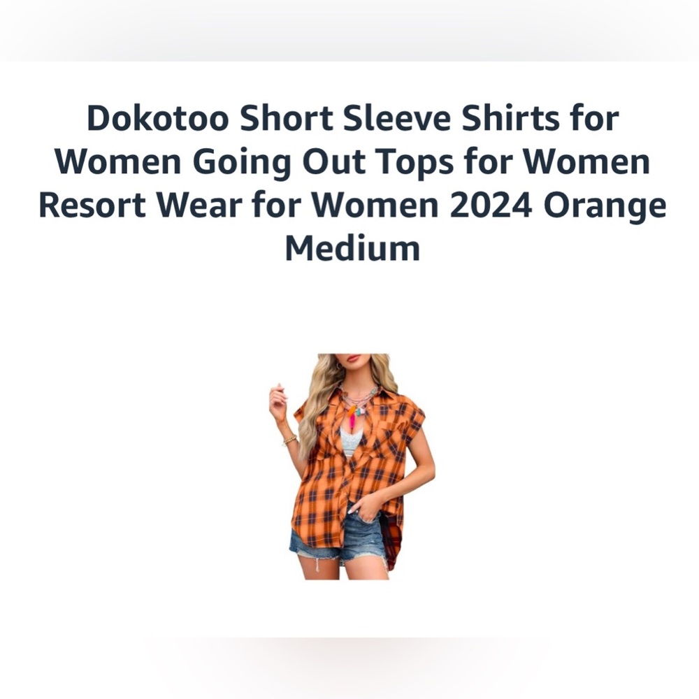 Women's Orange Short Sleeve Top